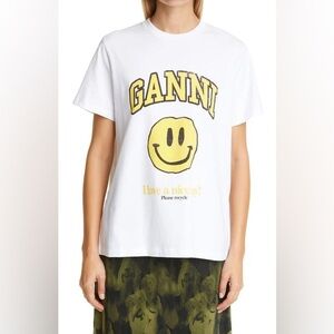 GANNI SMILEY YELLOW T SHIRT